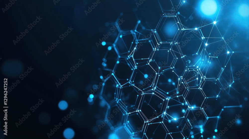 Abstract blue network connection, digital background, glowing nodes, technology concept, website banner Abstract blue network connection, digital background, glowing nodes, technology concept, website banner