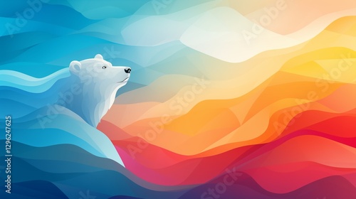 polar bear in the ocean