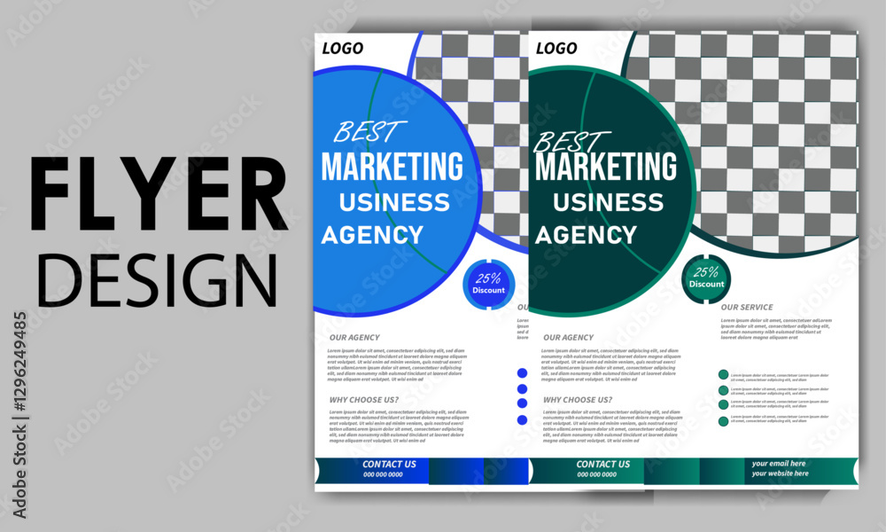 Obraz premium Corporate Business flyer ,Template flyer A4 print and two color and element whit charcel shapes