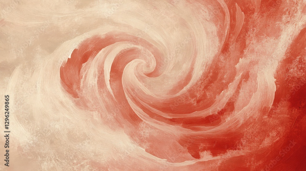 Obraz premium An abstract swirl of red and white painted in a pattern