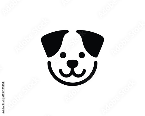 Abstract Dog Logo design template. Dog head icon. Vector illustration. Simple silhouette. Flat style. Cartoon dog face logo. Animal logotype concept.