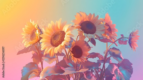 An AI-generated sunflower with a distinct, non-traditional color combination, where the center and petals complement each other in an unexpected yet aesthetically pleasing way.