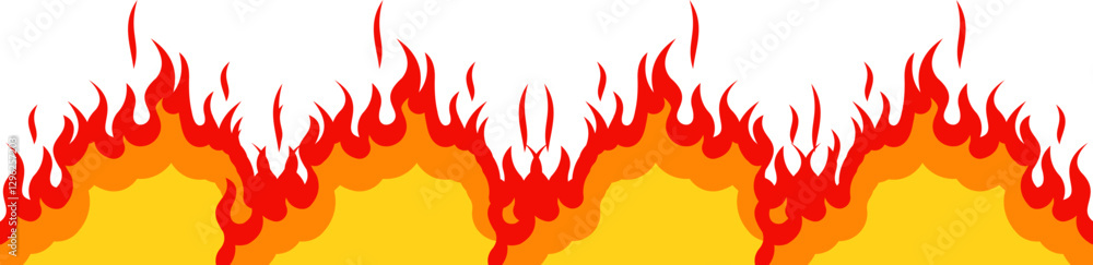 Burning Fire Footer Border