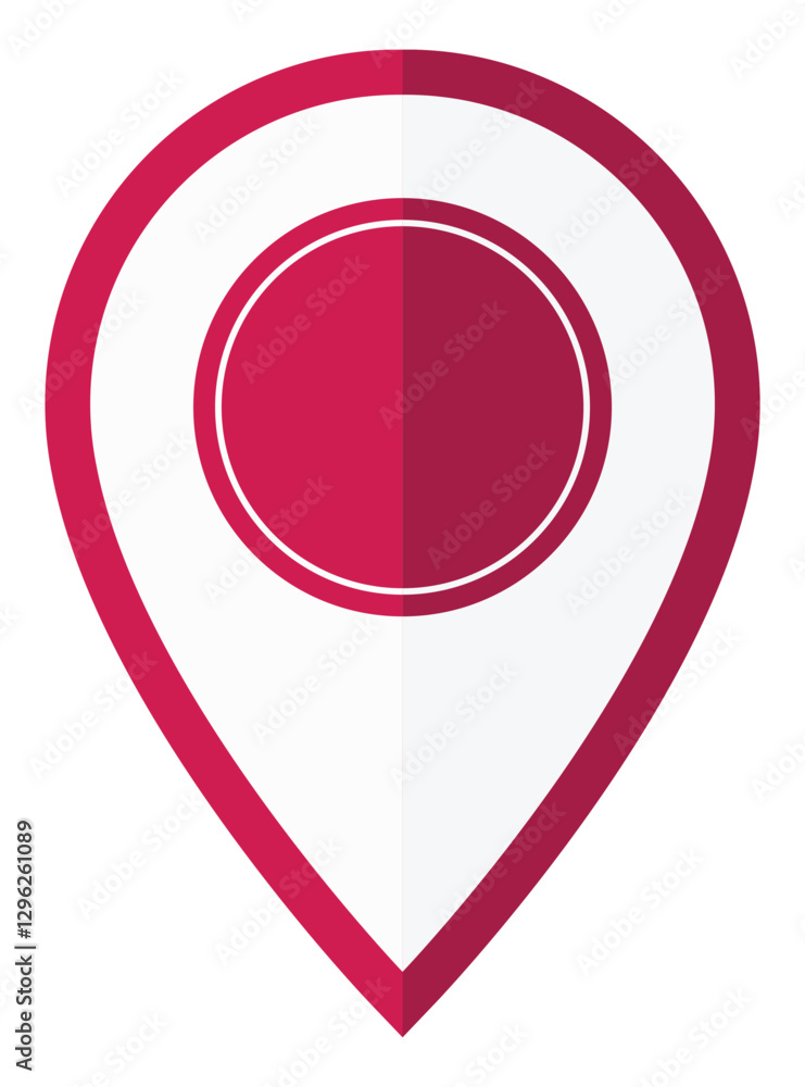 Red pin point flat icon isolated on white background. Red pin point flat icon isolated on white background.