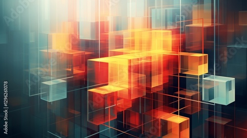 abstract background with glowing squares