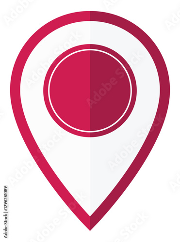 Red pin point flat icon isolated on white background. Free Download Red pin point flat icon isolated on white background. - GFXLoad