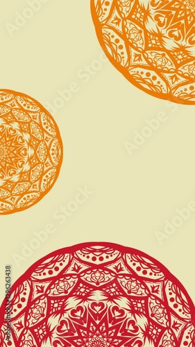 A motion graphic of mandala rotation template background. Royal and vintage style. For background, backdrop, animation, cover.