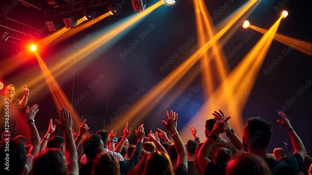 Energetic Concert: Crowd Roaring with Delight