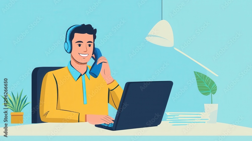 Friendly Support Agent Working from Home Friendly Support Agent Working from Home