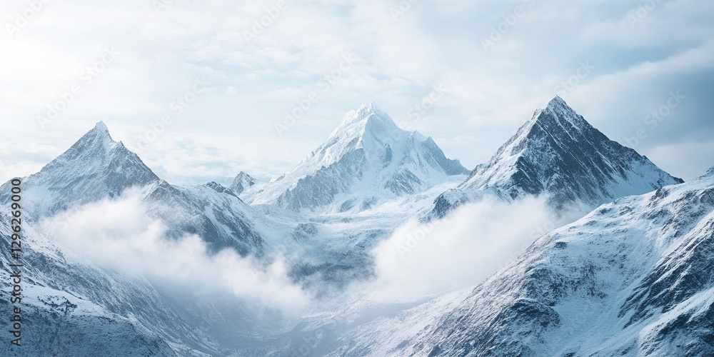 Obraz premium Snowy Mountain Peaks 