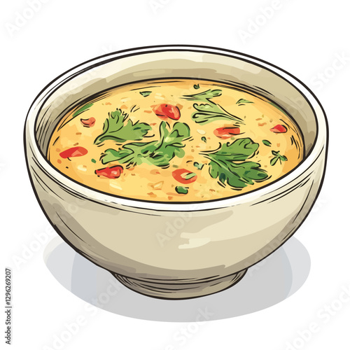 Sopa de Lima minimalist 2D vector graphic illustration sketch on a white background.

