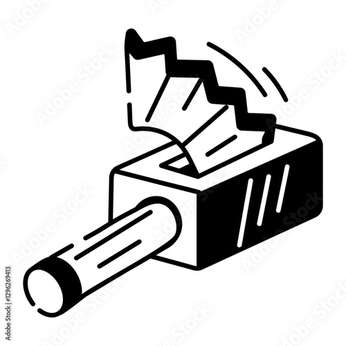 A hand drawn icon of pencil sharpener 
