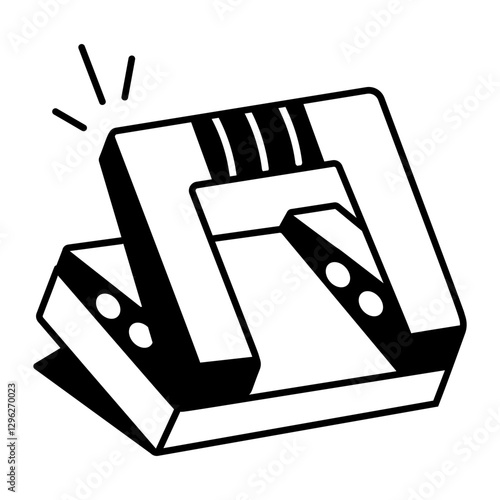 Paper puncher icon in doodle style 
