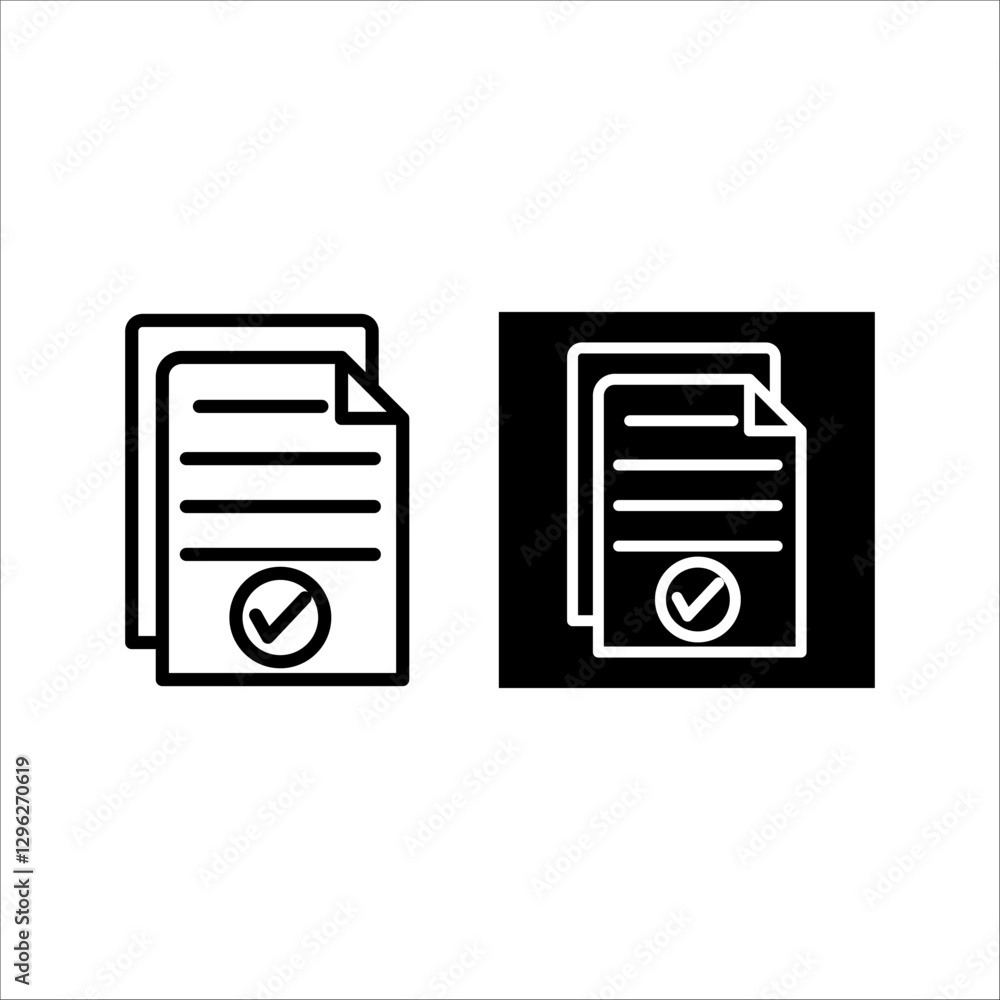 Contract signing icon line style. Checklist symbol concept isolated on white background. Vector illustration