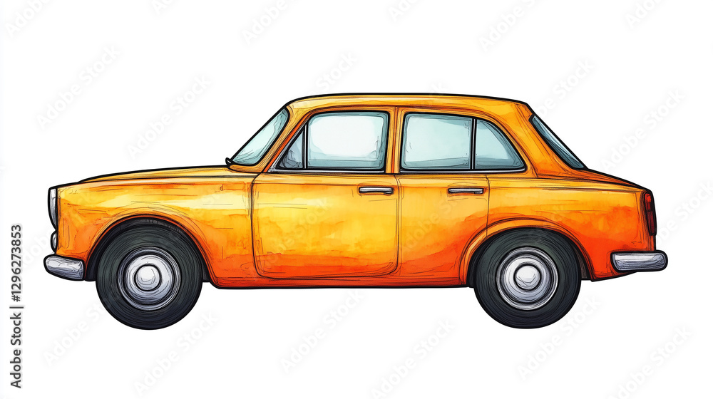 Stylized Car car, vehicle digital art, isolated on white Stylized Car car, vehicle digital art, isolated on white