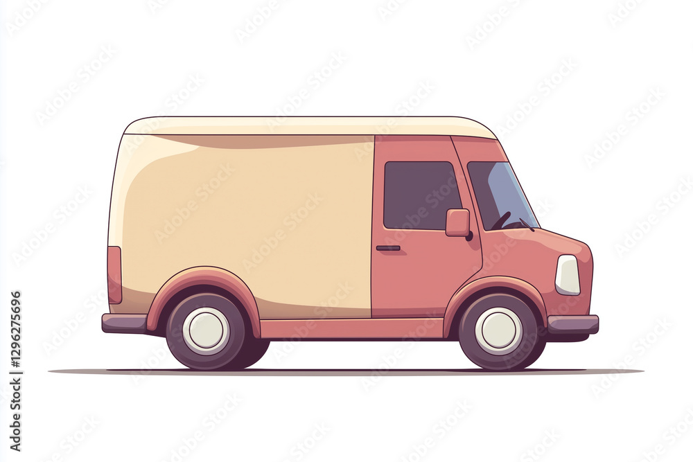 Side angle of Delivery truck, Truck, illustrated vehicle, isolated on white Side angle of Delivery truck, Truck, illustrated vehicle, isolated on white