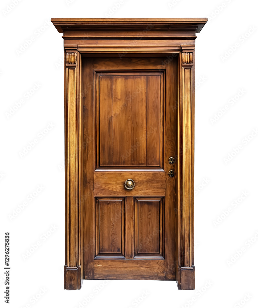 isolated classic wooden door isolated classic wooden door