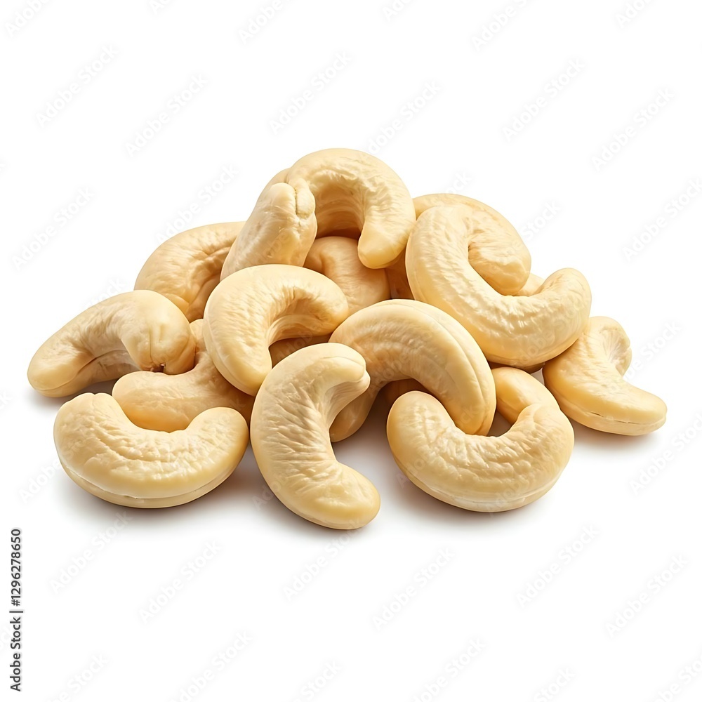 Cashews dry fruit on the table white background image. Cashews dry fruit on the table white background image.