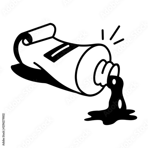Paint tube icon in hand drawn style 


