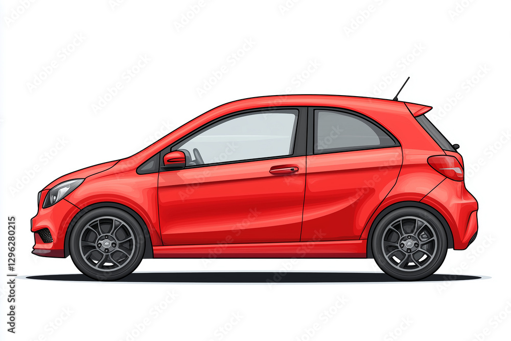 Compact car, Car, side view, vehicle art, white background Compact car, Car, side view, vehicle art, white background