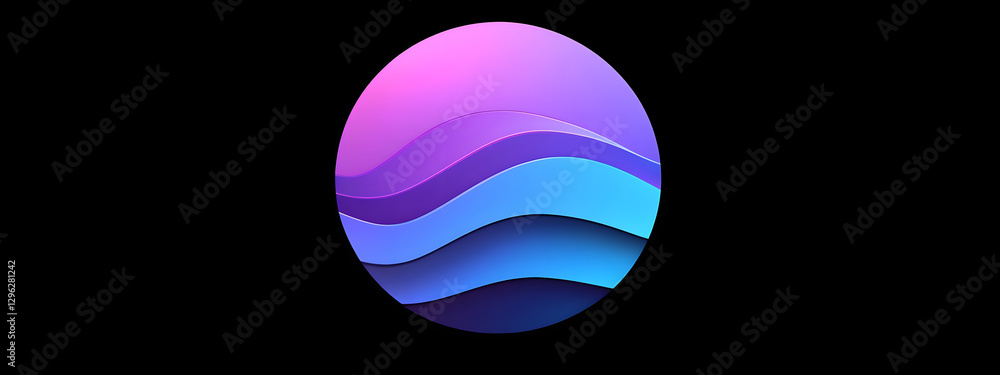 The logo design of the round-shaped mobile phone wallpaper features a gradient background with blue and purple tones
