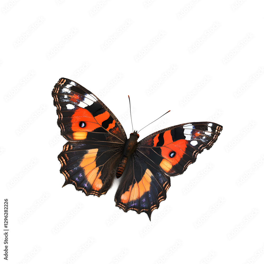 Obraz premium Realistic red-banded hairstreak butterfly