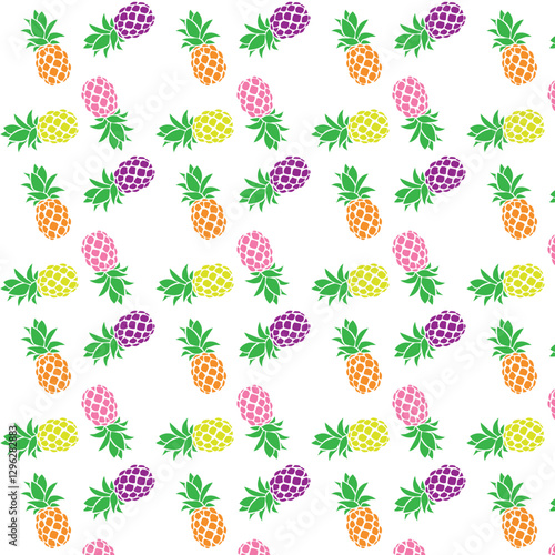 seamless pineapple pattern with white background