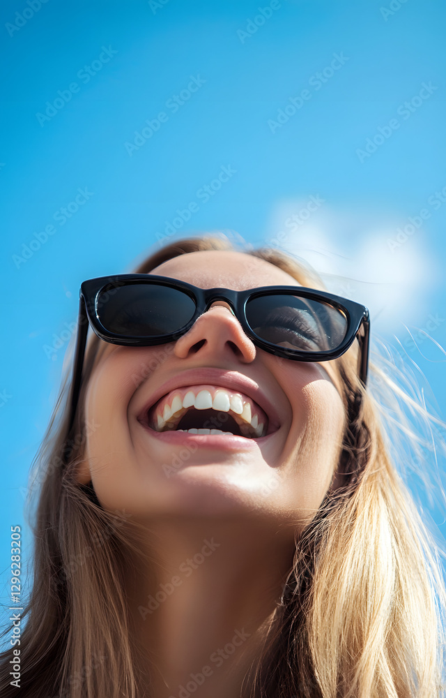 Femme joyeuse en vacances d'été Femme joyeuse en vacances d'été