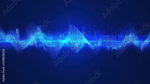Abstract blue waveform visualization