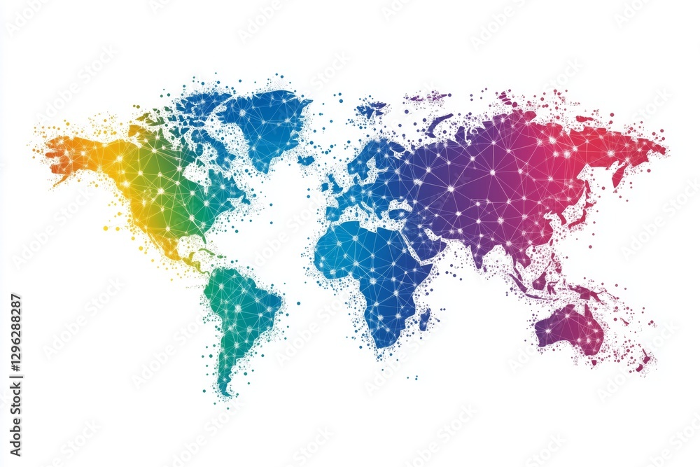 Fototapeta premium Global business structure of networking. Analysis and data exchange customer connection, HR recruitment and global outsourcing, Customer service, Teamwork, Strategy
