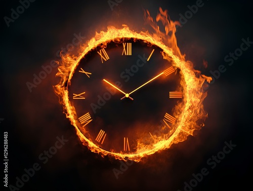 Obraz na płótnie burning clock dial, natural colors, front view, clear and minimalist w salonie