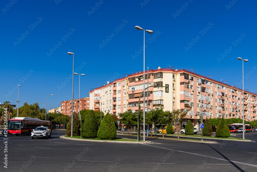 Seville, Spain - August 01, 2024: Walking the streets of the old town of Seville, Spain.