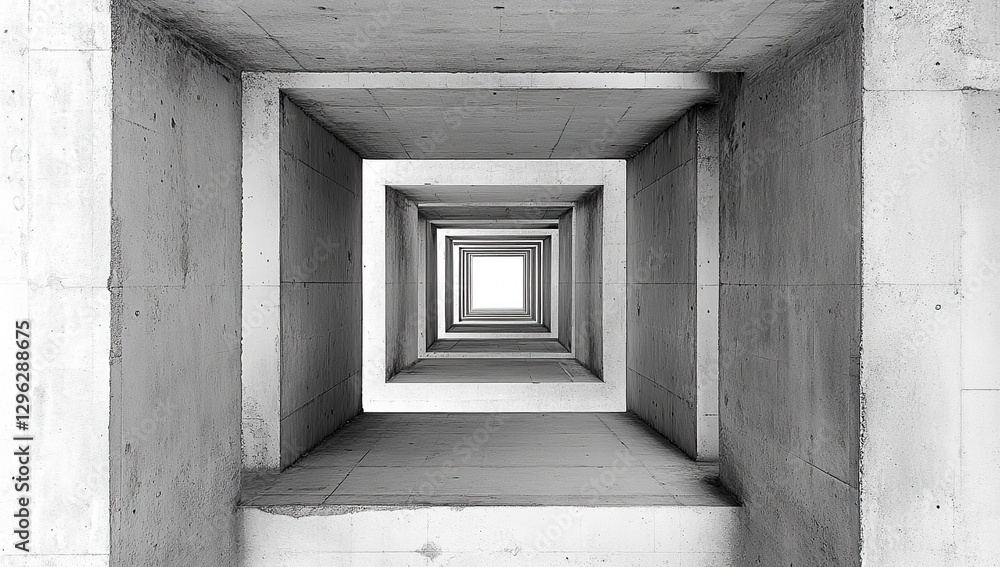 Grayscale Concrete Tunnel Architecture Grayscale Concrete Tunnel Architecture