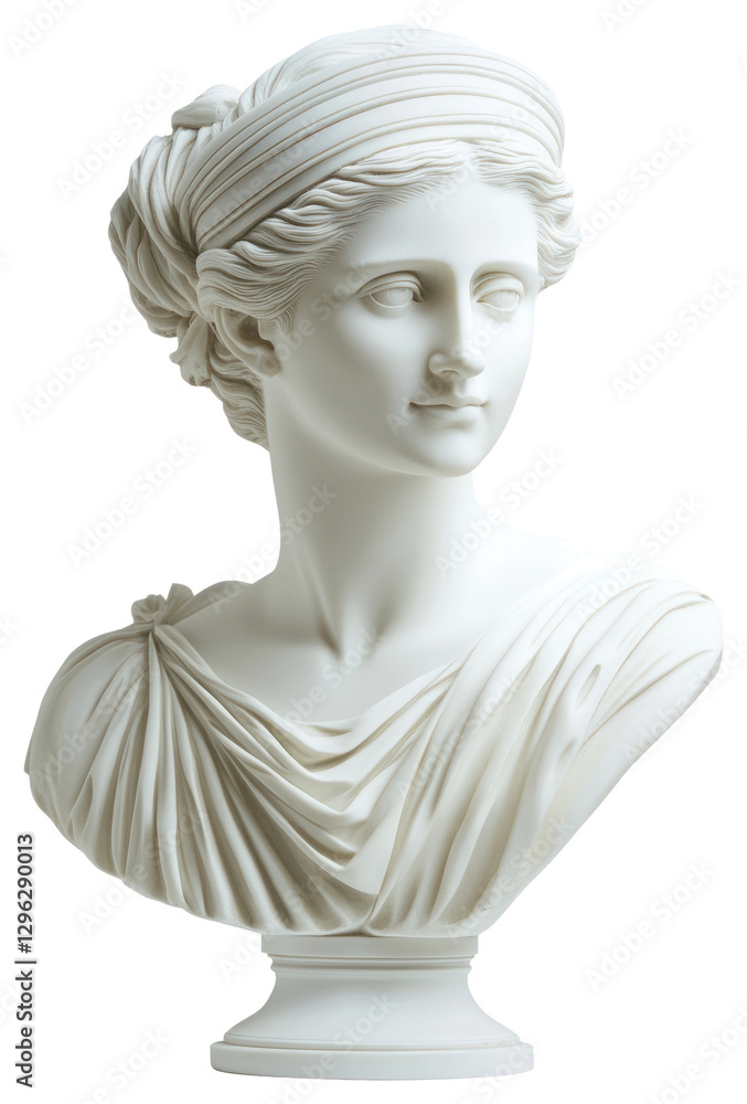 Obraz premium PNG White greek female statuebust art sculpture artifact.