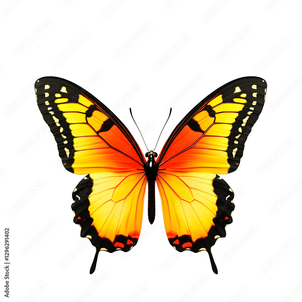 Real-looking yellow glassy tiger butterfly Real-looking yellow glassy tiger butterfly