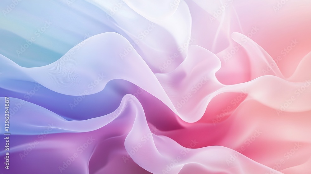 Obraz premium Soft Pastel Gradient Abstract Design with Fluid Lines and Calming Aesthetic
