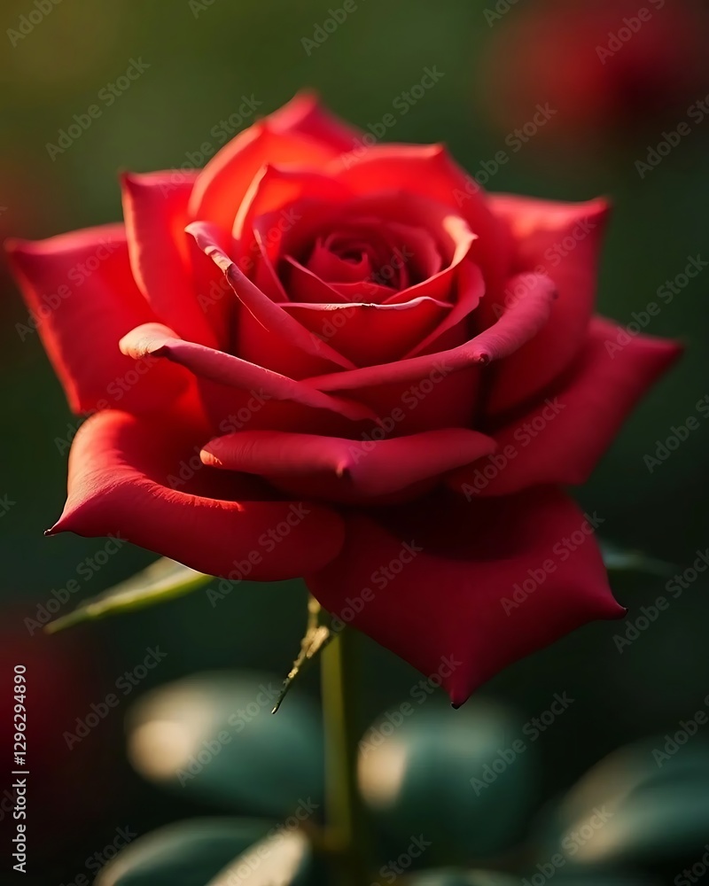Red Rose Bloom: A Close-Up Photography Red Rose Bloom: A Close-Up Photography