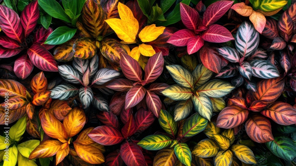 Fototapeta premium Vibrant Garden with Textured Botanical Elements