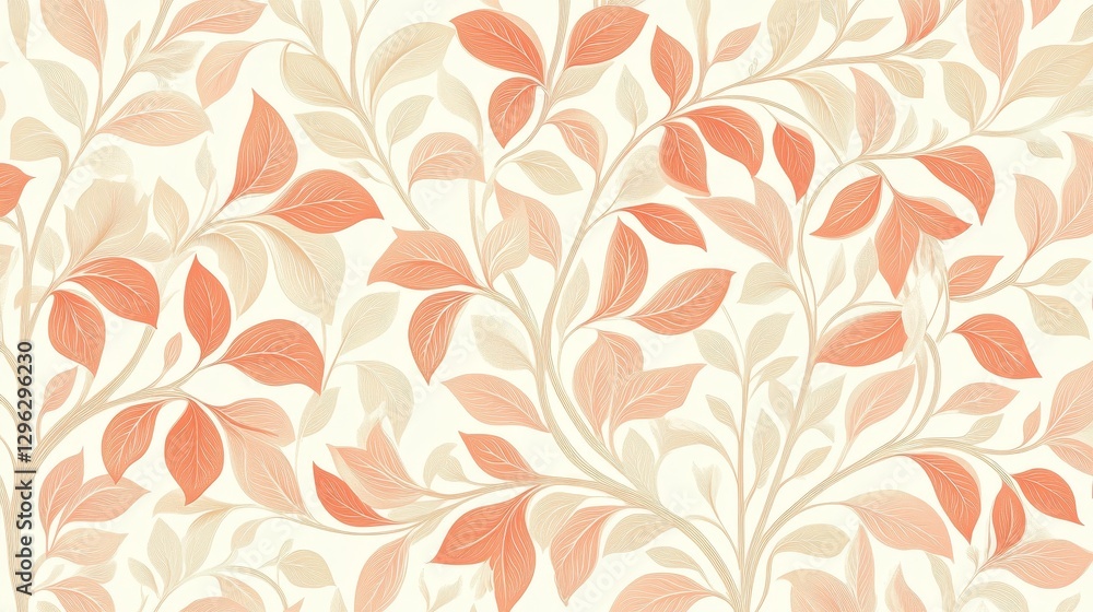 Elegant wallpaper design, featuring soft peach curled patterns, with a simple yet timeless aesthetic, suitable for indoor decoration. Elegant wallpaper design, featuring soft peach curled patterns, with a simple yet timeless aesthetic, suitable for indoor decoration.