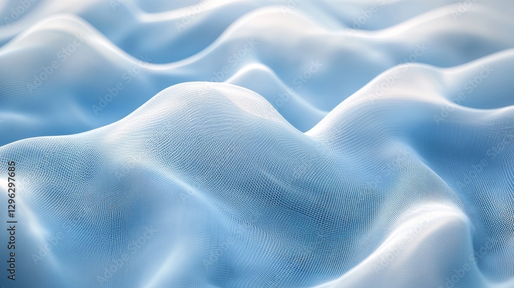 Obraz premium Blue and white abstract flowing curves of a textured material