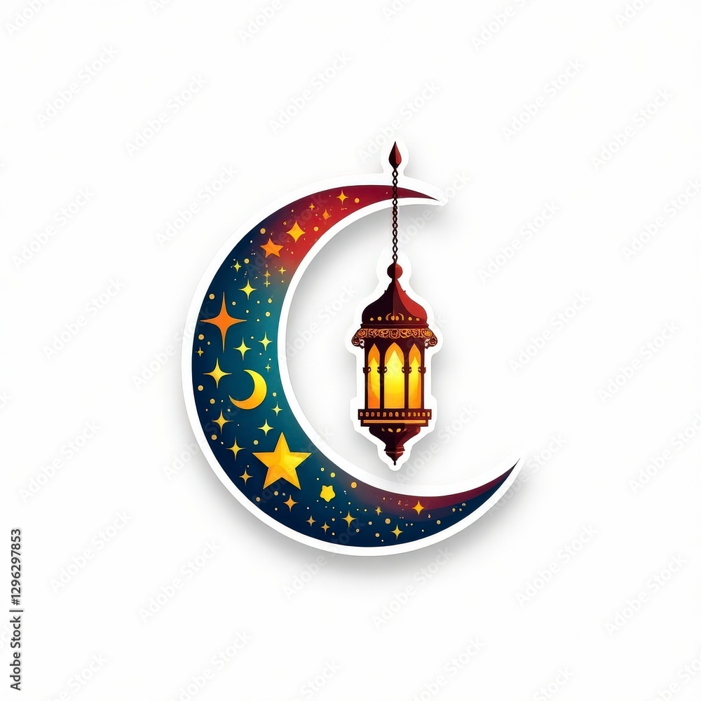 Fototapeta premium Islamic Crescent Moon and Star