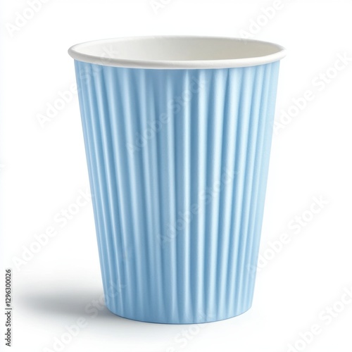 Wallpaper Mural Light Blue Paper Cup with Vertical Ridges for Beverages and Drinks Torontodigital.ca