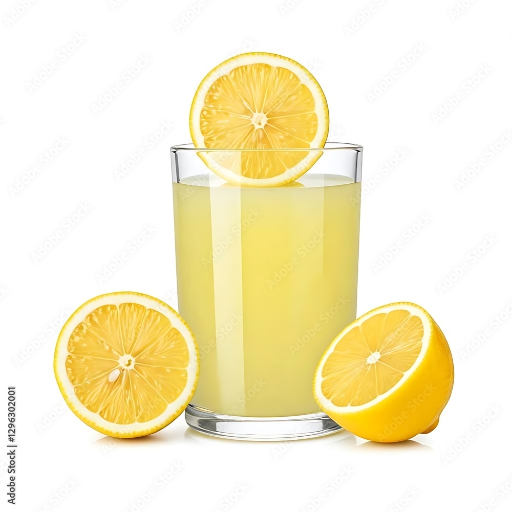 Lemon citrus in the glass white background. Lemon citrus in the glass white background.