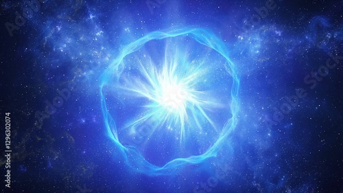 Wallpaper Mural blue cosmic nebula forms a perfectly round star Torontodigital.ca