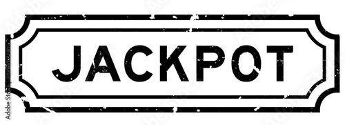 Grunge black jackpot word rubber seal stamp on white background