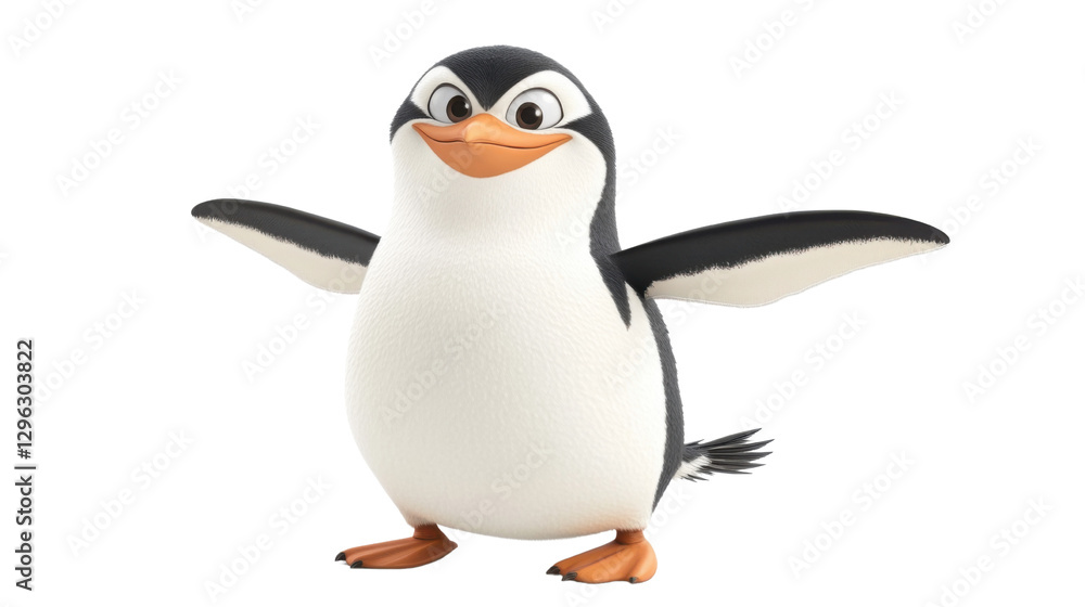 Fototapeta premium friendly penguin cartoon isolated on white background