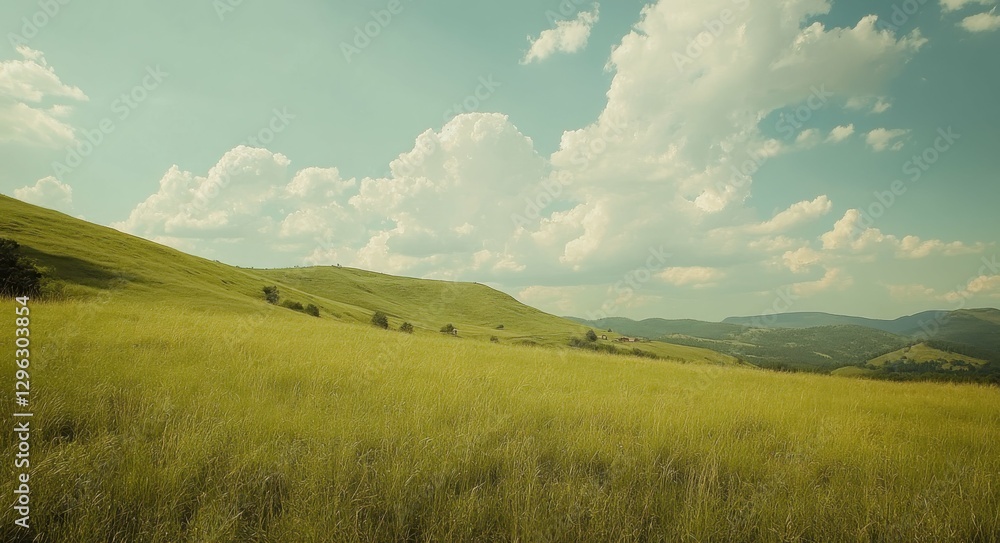Zlatibor Landscape: Cloudy Sky over Green Fields and Rolling Hills Zlatibor Landscape: Cloudy Sky over Green Fields and Rolling Hills