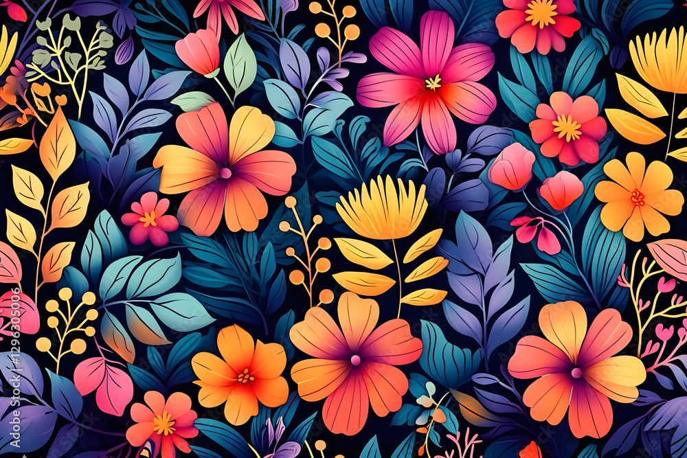 Geometric floral background with grain texture
Geometric floral background with grain texture