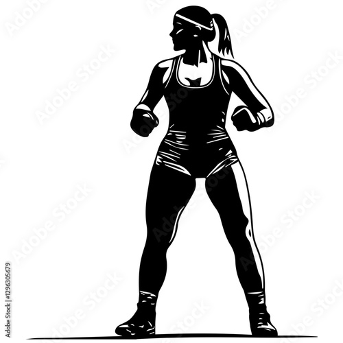 Get a Stunning Female Boxer Silhouette for Your Project
