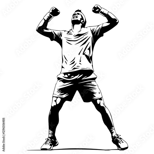 Tennis Silhouette Clipart – Black & White Sports Vector
